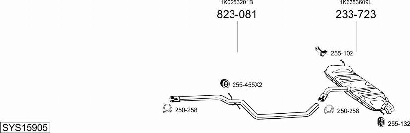 Bosal SYS15905 - Система випуску ОГ autocars.com.ua