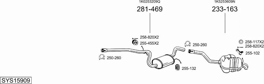 Bosal SYS15909 - Система випуску ОГ autocars.com.ua