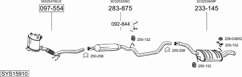 Bosal SYS15910 - Система випуску ОГ autocars.com.ua