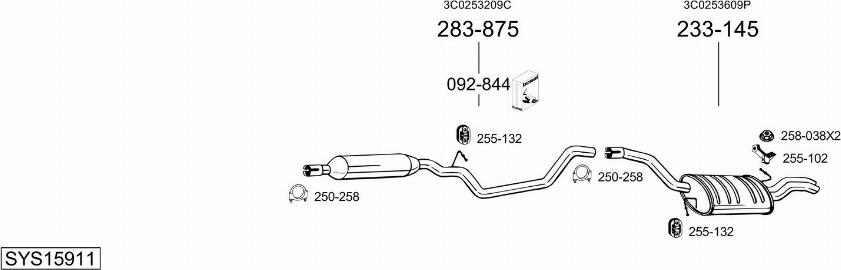 Bosal SYS15911 - Система випуску ОГ autocars.com.ua