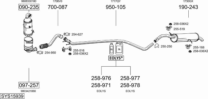 Bosal SYS15939 - Система випуску ОГ autocars.com.ua