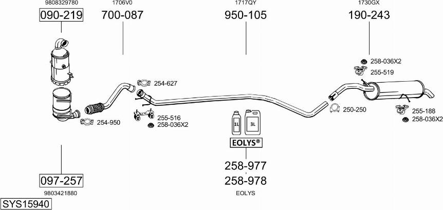 Bosal SYS15940 - Система випуску ОГ autocars.com.ua