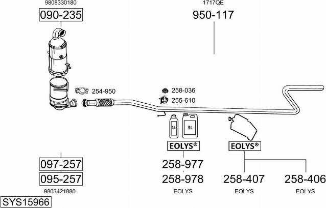 Bosal SYS15966 - Система випуску ОГ autocars.com.ua