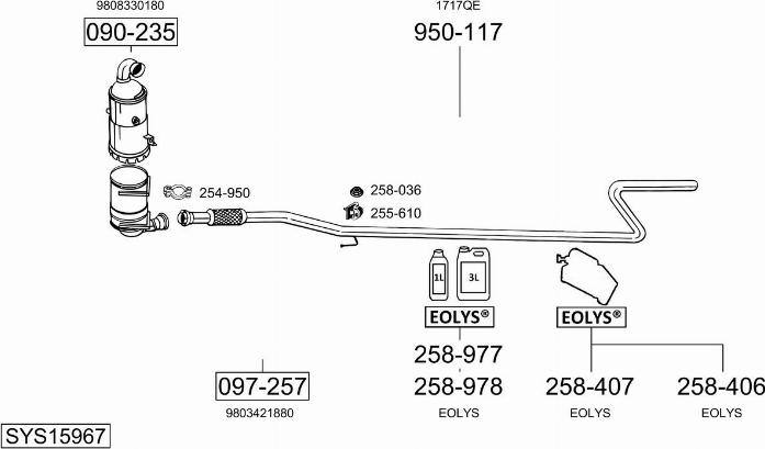 Bosal SYS15967 - Система випуску ОГ autocars.com.ua