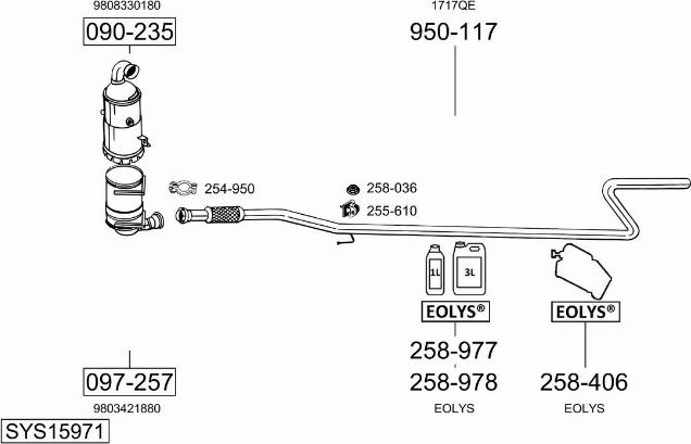 Bosal SYS15971 - Система випуску ОГ autocars.com.ua