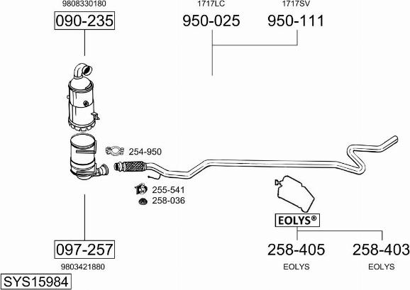 Bosal SYS15984 - Система выпуска ОГ avtokuzovplus.com.ua