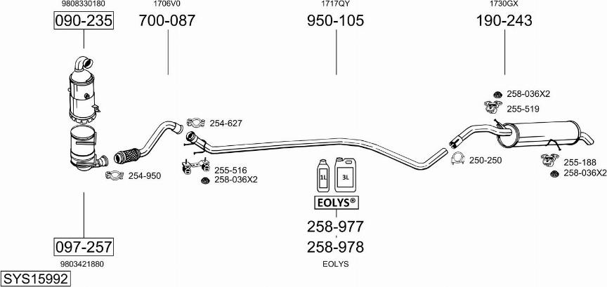 Bosal SYS15992 - Система выпуска ОГ avtokuzovplus.com.ua