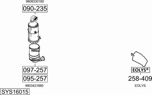 Bosal SYS16015 - Система випуску ОГ autocars.com.ua