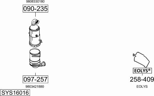 Bosal SYS16016 - Система випуску ОГ autocars.com.ua