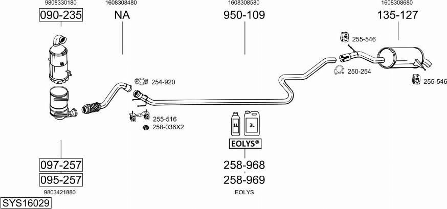 Bosal SYS16029 - Система выпуска ОГ avtokuzovplus.com.ua