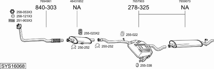 Bosal SYS16068 - Система випуску ОГ autocars.com.ua