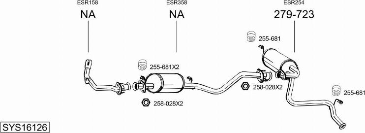 Bosal SYS16126 - Система випуску ОГ autocars.com.ua