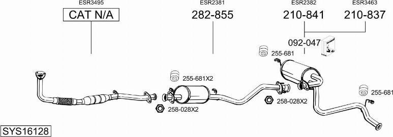 Bosal SYS16128 - Система випуску ОГ autocars.com.ua