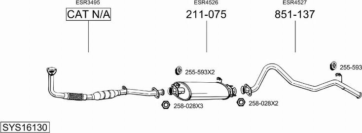 Bosal SYS16130 - Система випуску ОГ autocars.com.ua