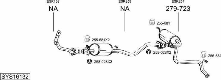 Bosal SYS16132 - Система випуску ОГ autocars.com.ua