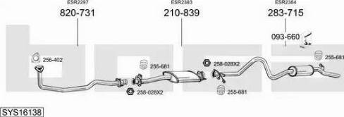 Bosal SYS16138 - Система випуску ОГ autocars.com.ua