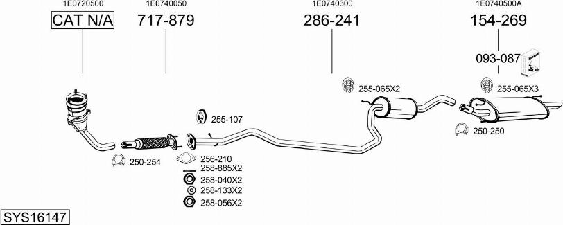 Bosal SYS16147 - Система випуску ОГ autocars.com.ua