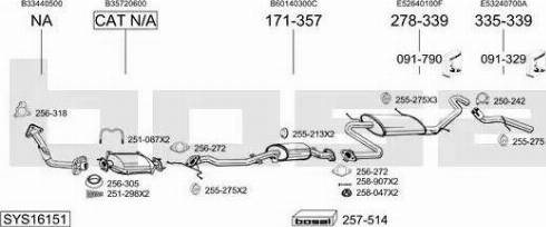 Bosal SYS16151 - Система випуску ОГ autocars.com.ua