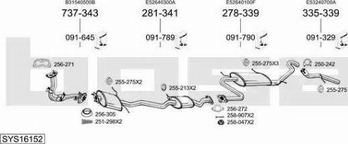Bosal SYS16152 - Система випуску ОГ autocars.com.ua