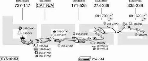 Bosal SYS16153 - Система випуску ОГ autocars.com.ua