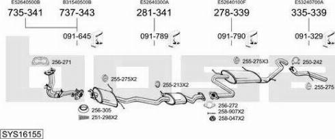 Bosal SYS16155 - Система випуску ОГ autocars.com.ua