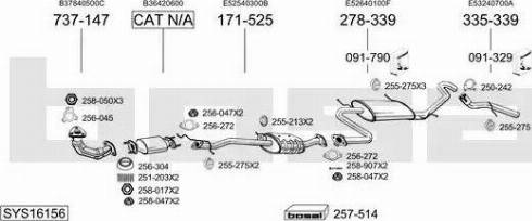 Bosal SYS16156 - Система випуску ОГ autocars.com.ua