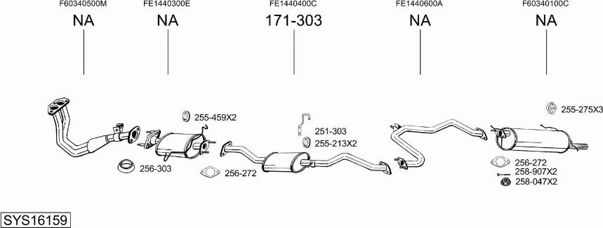 Bosal SYS16159 - Система випуску ОГ autocars.com.ua
