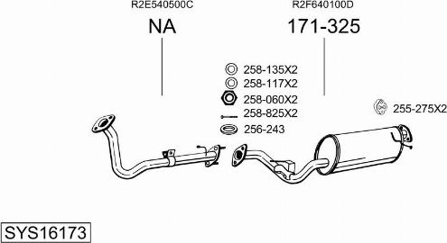 Bosal SYS16173 - Система випуску ОГ autocars.com.ua