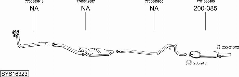 Bosal SYS16323 - Система випуску ОГ autocars.com.ua