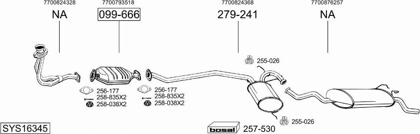 Bosal SYS16345 - Система випуску ОГ autocars.com.ua