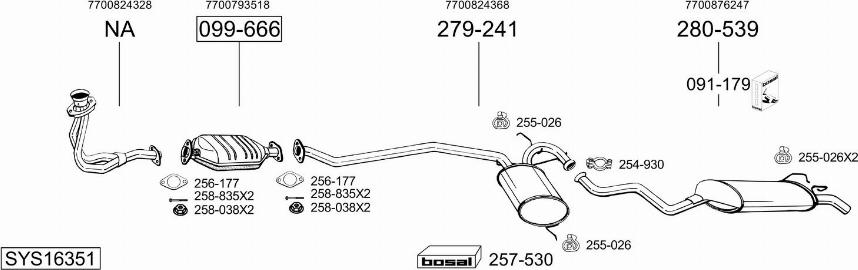 Bosal SYS16351 - Система випуску ОГ autocars.com.ua