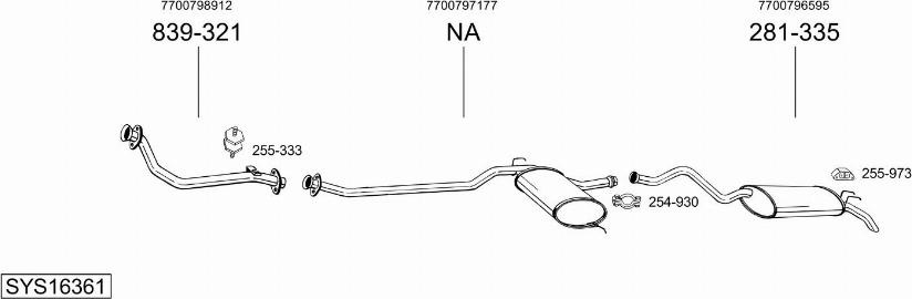 Bosal SYS16361 - Система випуску ОГ autocars.com.ua