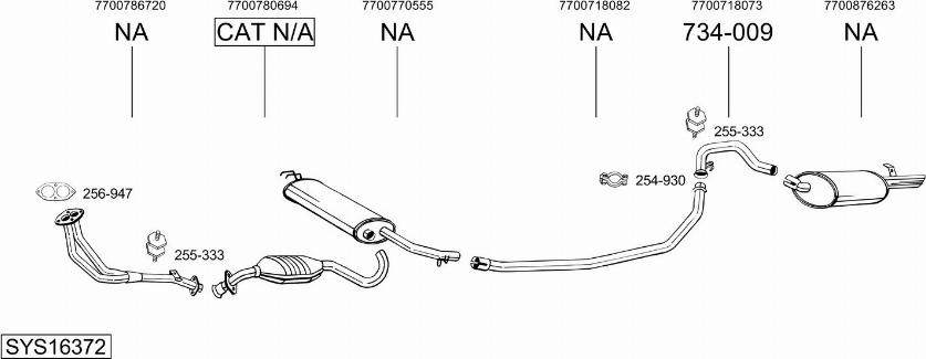 Bosal SYS16372 - Система випуску ОГ autocars.com.ua