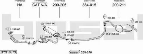 Bosal SYS16373 - Система випуску ОГ autocars.com.ua