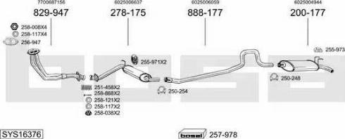 Bosal SYS16376 - Система випуску ОГ autocars.com.ua