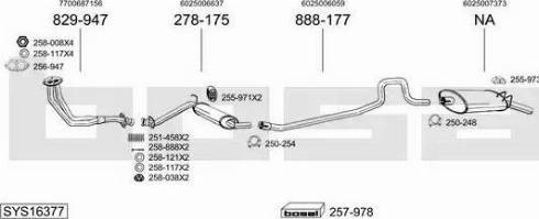 Bosal SYS16377 - Система випуску ОГ autocars.com.ua