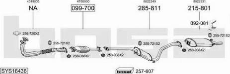 Bosal SYS16436 - Система выпуска ОГ avtokuzovplus.com.ua