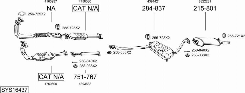 Bosal SYS16437 - Система выпуска ОГ avtokuzovplus.com.ua