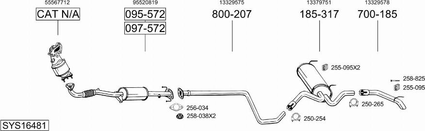 Bosal SYS16481 - Система випуску ОГ autocars.com.ua