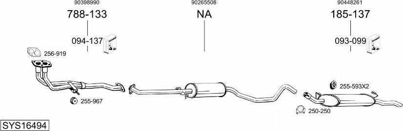 Bosal SYS16494 - Система випуску ОГ autocars.com.ua