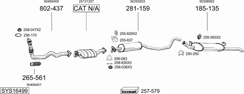 Bosal SYS16499 - Система випуску ОГ autocars.com.ua