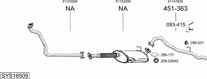 Bosal SYS16509 - Система випуску ОГ autocars.com.ua
