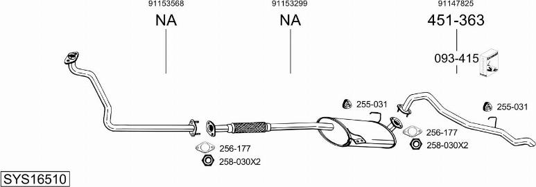 Bosal SYS16510 - Система випуску ОГ autocars.com.ua