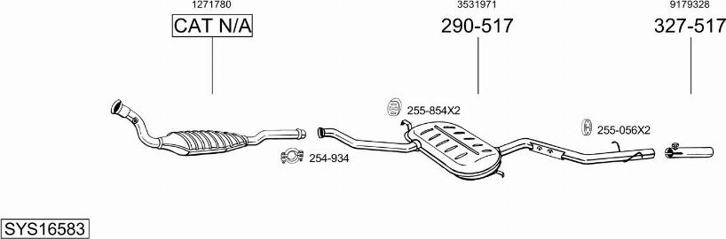 Bosal SYS16583 - Система випуску ОГ autocars.com.ua