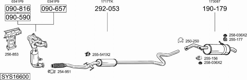 Bosal SYS16600 - Система випуску ОГ autocars.com.ua