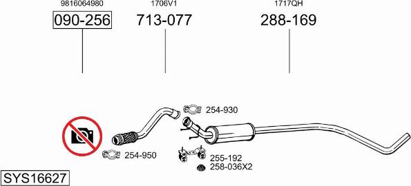Bosal SYS16627 - Система випуску ОГ autocars.com.ua