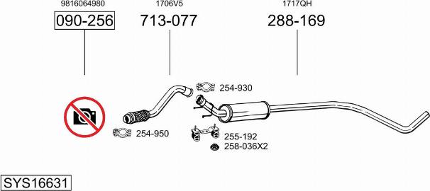 Bosal SYS16631 - Система выпуска ОГ avtokuzovplus.com.ua