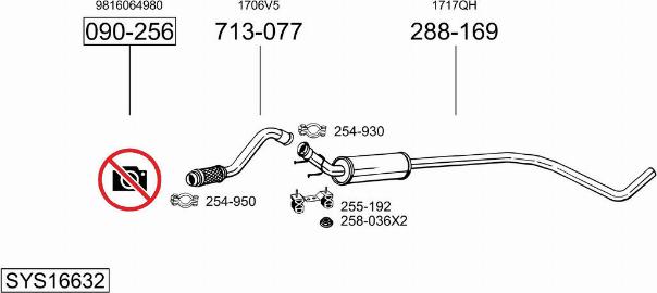 Bosal SYS16632 - Система выпуска ОГ avtokuzovplus.com.ua