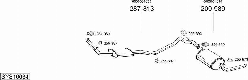 Bosal SYS16634 - Система випуску ОГ autocars.com.ua