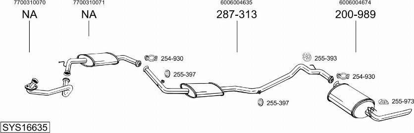 Bosal SYS16635 - Система випуску ОГ autocars.com.ua